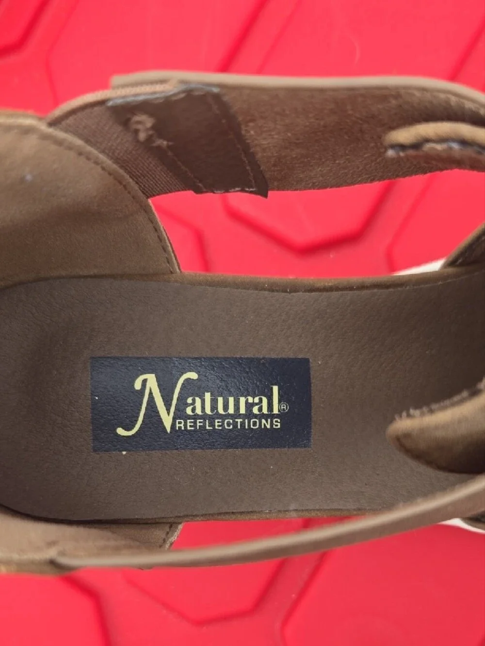 Natural Reflections Brown Wedge Sneakers